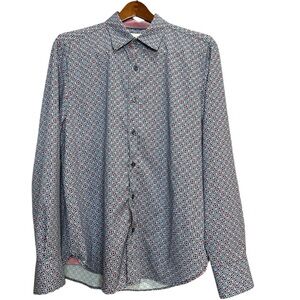 CON.STRUCT CIRCLE WOVEN LONG SLEEVE SHIRT Slim Fit Size L